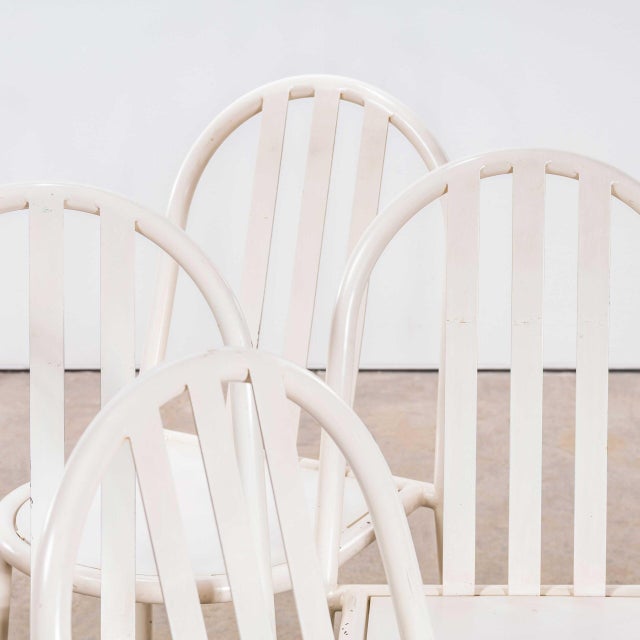 French White Metal Dining Chairs, 1970s, Set of 6 For Sale - Image 6 of 11
