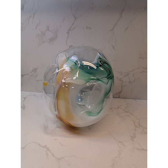 Mid-Century Modern Peter Bramhall Handblown Studio Art Glass Sculpture, Signed & Dated 1972 For Sale - Image 3 of 8