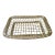 Vintage Handwoven Silver Rectangular Basket For Sale