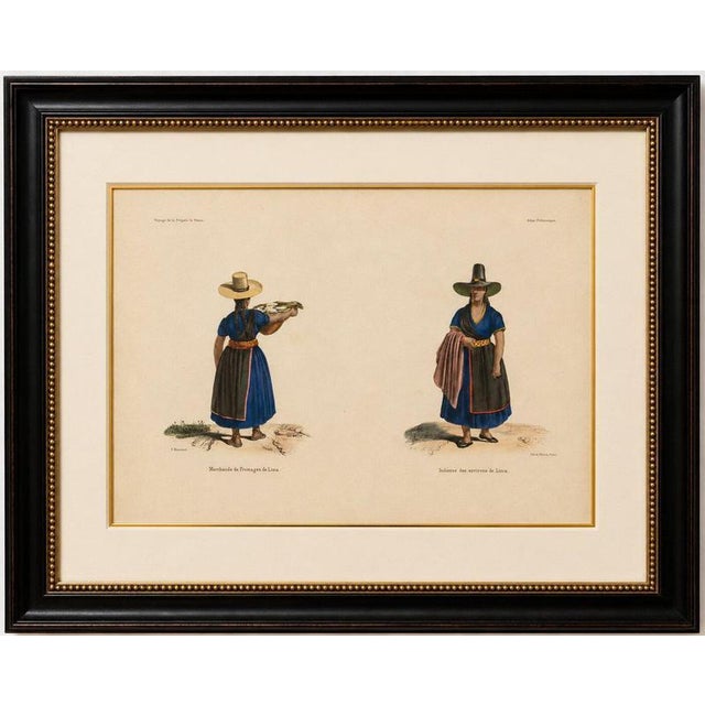 Title: Peruvian Women of Lima, Cheese Seller and Regional Costume, Original 1841 : An original hand-colored lithograph...