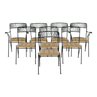 Set of Eight Maurizio Tempestini "Ribbon" Patio Chairs for Salterini, Attributed For Sale
