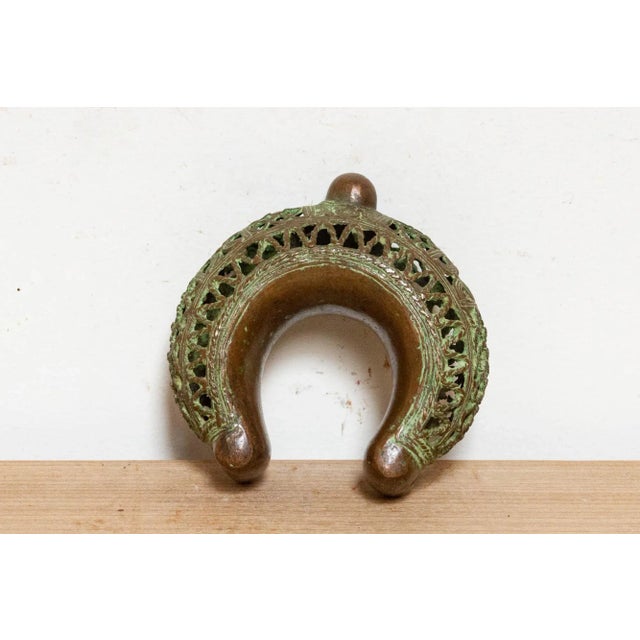 African Antique Verdigris Copper African Currency Anklet For Sale - Image 3 of 6