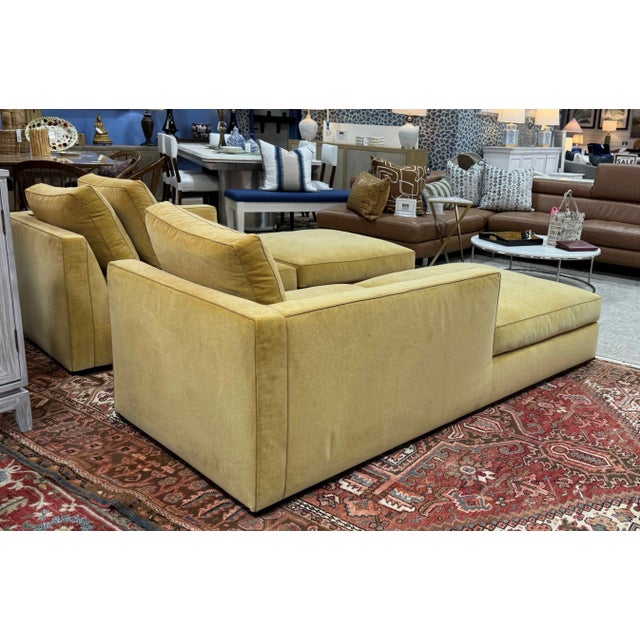 B&B Italia B&B Italia Richard Sofas in Gold Velvet, Designed by Antonio Citterio, a Pair For Sale - Image 4 of 9