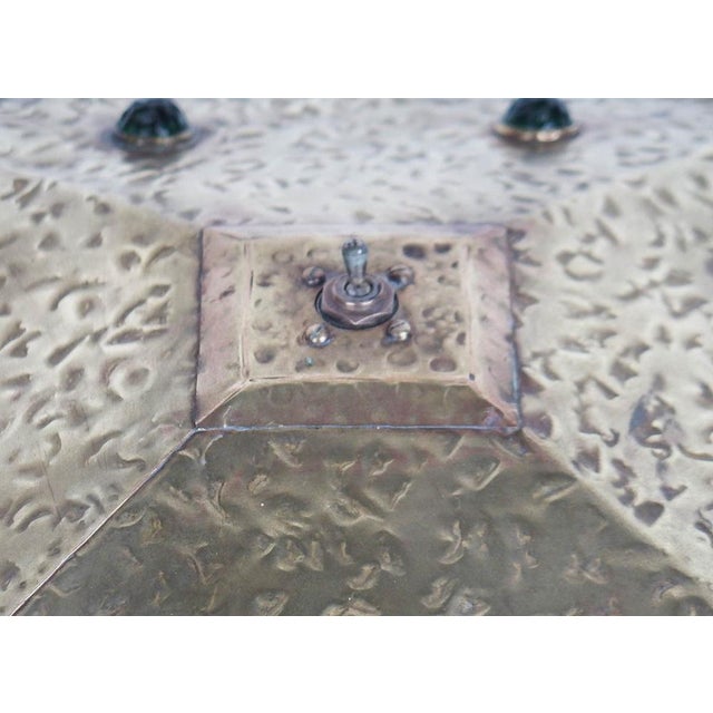 Metal Antique Lamp in Brass and Glass, 1920s For Sale - Image 7 of 13