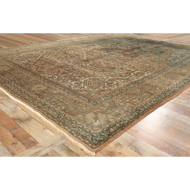 Textile Vintage Persian Tabriz Rug - 10’00 X 12’10 For Sale - Image 7 of 9