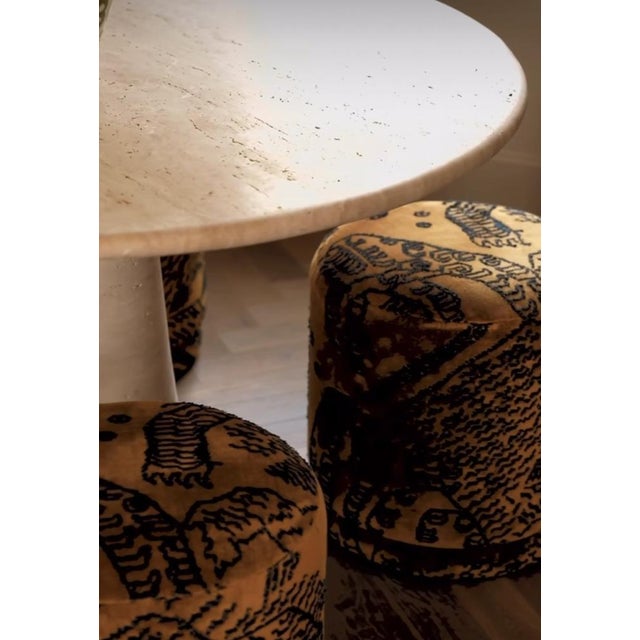 Cream Travertine Round Dining Table from My Habitat Design For Sale - Image 6 of 9