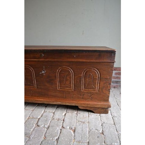 Antique Oak Blanket Chest For Sale - Image 4 of 10