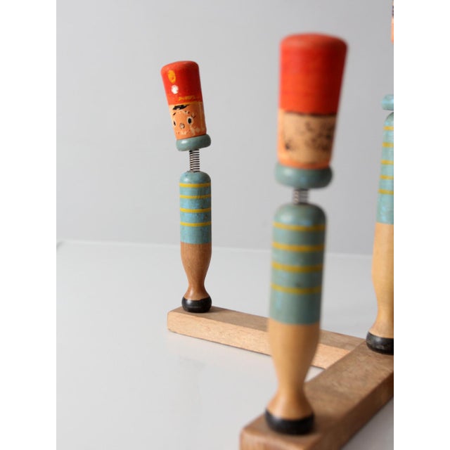 Mid 20th Century Mid-Century Japanese Wooden Bobblehead Toy Sculpture For Sale - Image 5 of 17