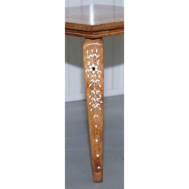 Anglo-Indian Inlaid Teak Side Table, 1950s For Sale - Image 4 of 9