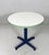 Dining table/bistro table by Bruno Rey for Kusch & Co, Germany, 1970s, beechwood construction with a white round top,...