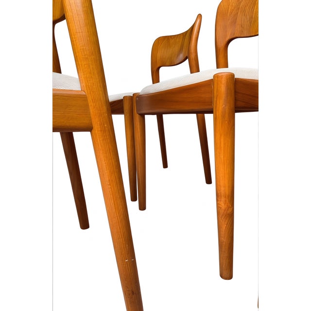 Brown Danish Modern Dining Chairs in Teak by Niels Koefoed for Koefoeds Hornslet Møbelfabrik A/S, Denmark, 1970s, Set of 3 For Sale - Image 8 of 16
