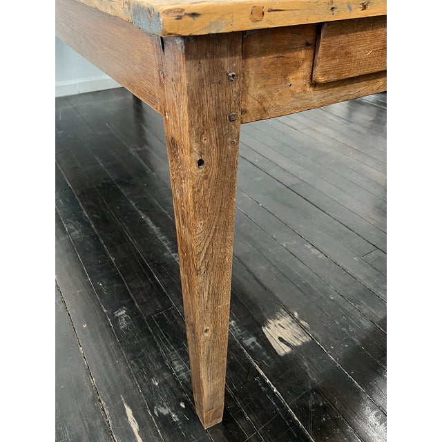 Antique French Applewood Farm Table For Sale - Image 14 of 14