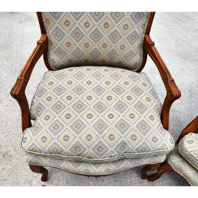 Mid 20th Century Vintage French Armchairs Louis XV Fruitwood For Sale - Image 5 of 12