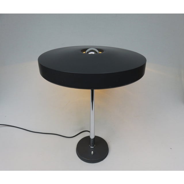 1960s Chrome-Plated and Dark Grey Major Table Lamp by Louis Kalff for Philips, 1960s For Sale - Image 5 of 18