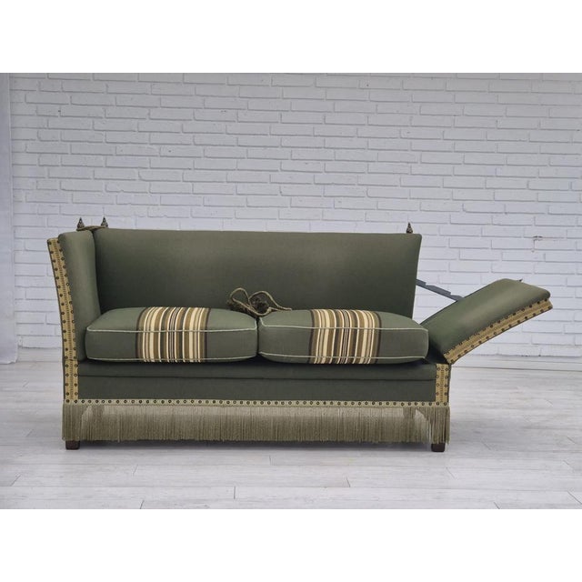 1960s anish Velour 2 Seater Drop Arm Sofa in Wool, 1970s For Sale - Image 5 of 18