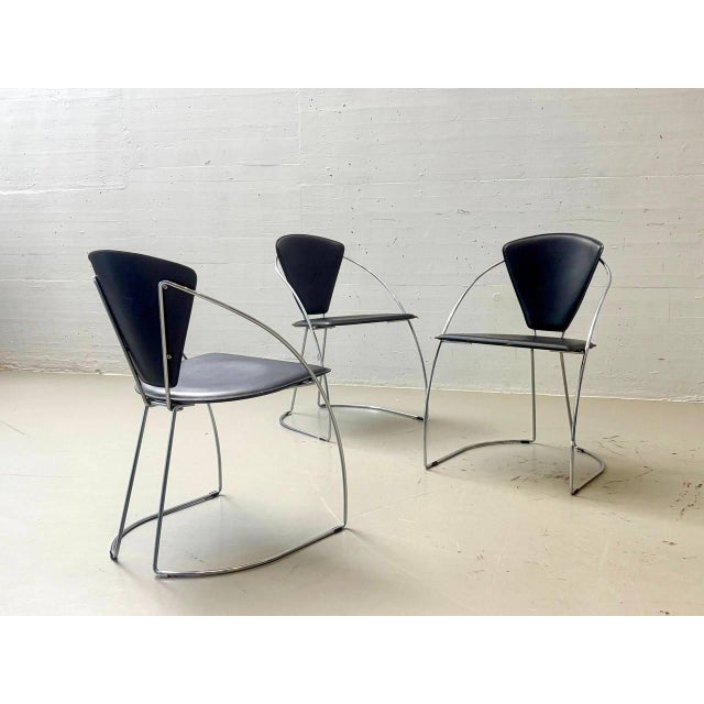 Vintage Linda Dining Chairs by A. Rizzatto for Lo Studio, 1980s, Set of 4 For Sale - Image 5 of 9