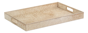 Rutbeek Tan Hair-On-Hide Leather Serving Tray, 14" x 20"