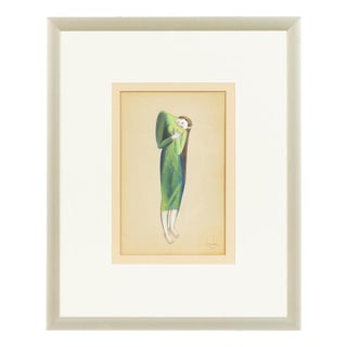 Almada Negreiros, Figure in Green, 1941, Mixed Media on Paper For Sale