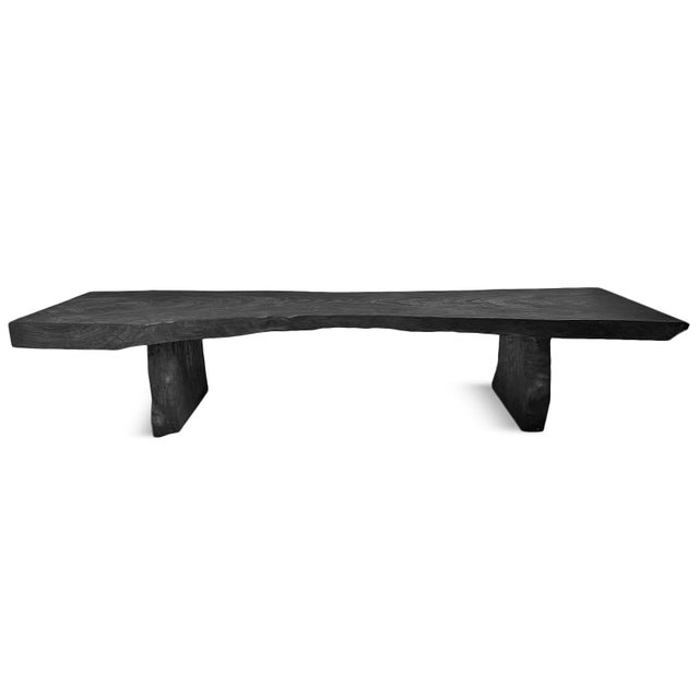 Blackened Organic Modern Slab Bench / Coffee Table For Sale - Image 4 of 8