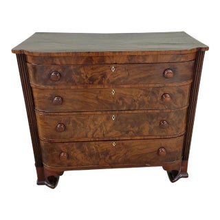 19th Century American Mahogany Empire 4 Drawer Chest For Sale