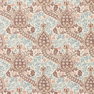 Morris & Co. Persian Tulip Wallpaper in Umber/Mineral Blue- a sample For Sale