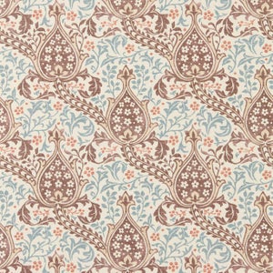 Morris & Co. Persian Tulip Wallpaper in Umber/Mineral Blue- a sample
