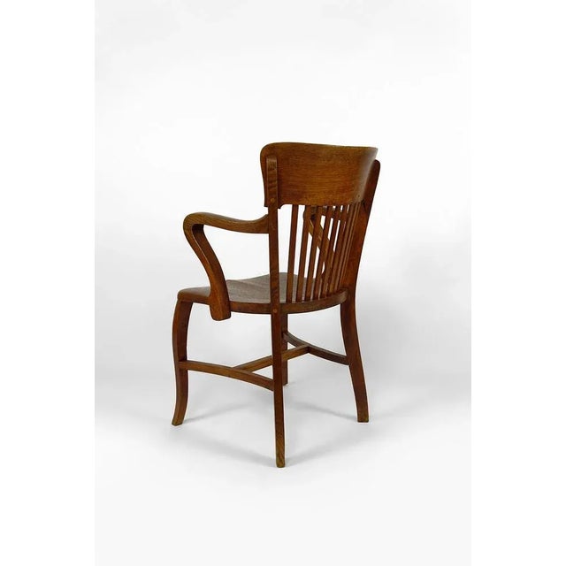 American Oak Office Armchair, 1900s For Sale - Image 6 of 11