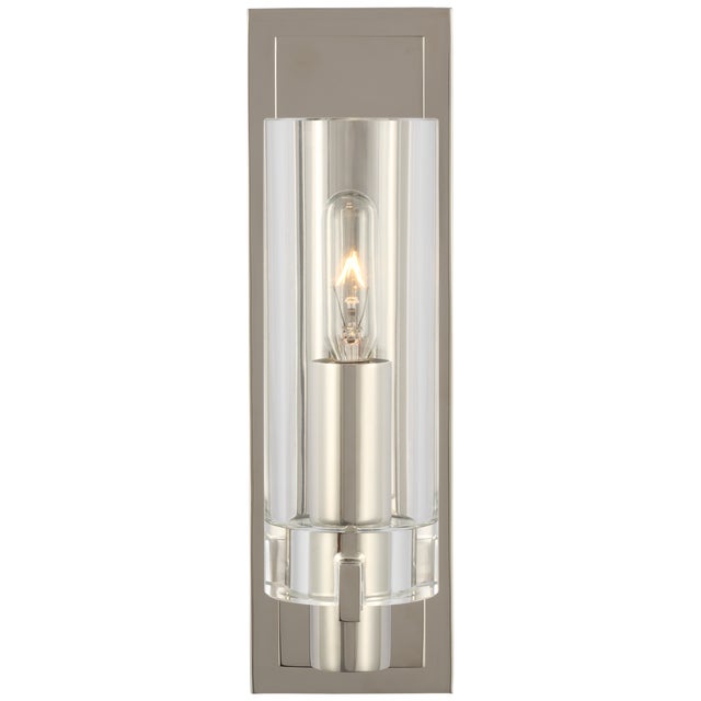 Chapman & Myers for Visual Comfort Signature Sonnet Petite Single Sconce in Polished Nickel with Clear Glass For Sale