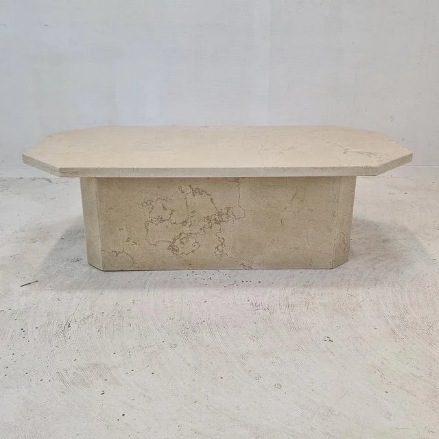Italian Coffee Table in Travertine, 1980s For Sale - Image 6 of 13