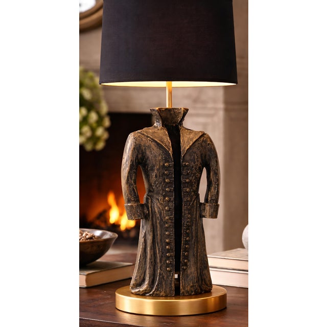 Bronze Coat Table Lamps with Brass Bases from Justfurnituress SRL, Set of 2 For Sale - Image 12 of 15