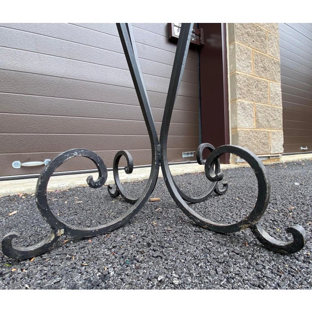 Mid Century Modern Tall Wrought Iron Sculptural Plant Stand For Sale - Image 9 of 10