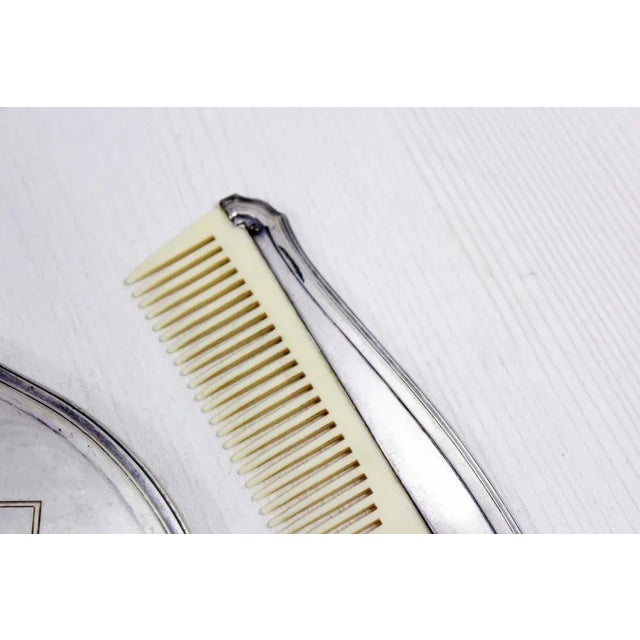 Silver Silver Hand Mirror and Comb, 1930s, Set of 2 For Sale - Image 8 of 12