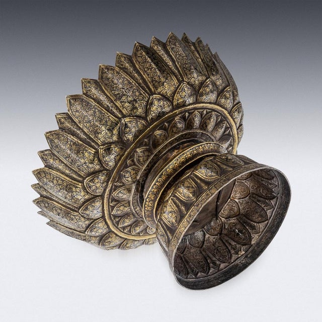 Metal Large 19th Century Thai Silver-Gilt Niello Enamel Bowl, 1800s For Sale - Image 7 of 18