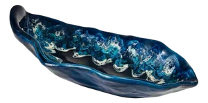 Large Ceramic Blue Vide Poche, France, 1960s