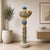 2020s Marc Zimmerman "Long Face Totem Sculpture 2" Glazed Ceramic, 62 Inches Tall, Elongated Face and Bird, Multi-Color Glaze, Contemporary Art West Coast For Sale - Image 5 of 6