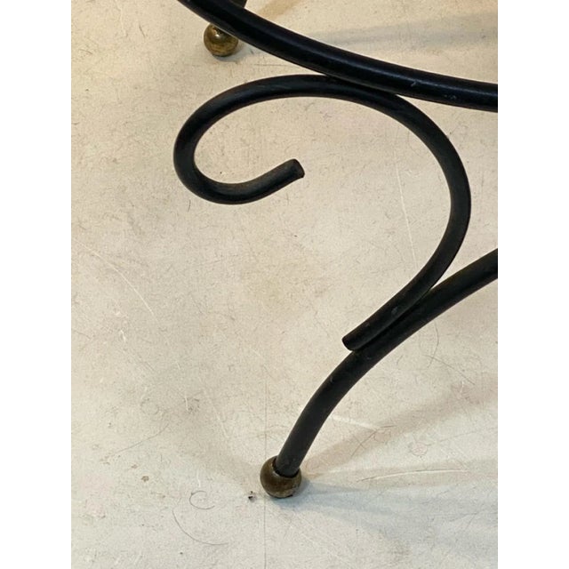 Metal Mid Century Black Wire Bench For Sale - Image 7 of 10