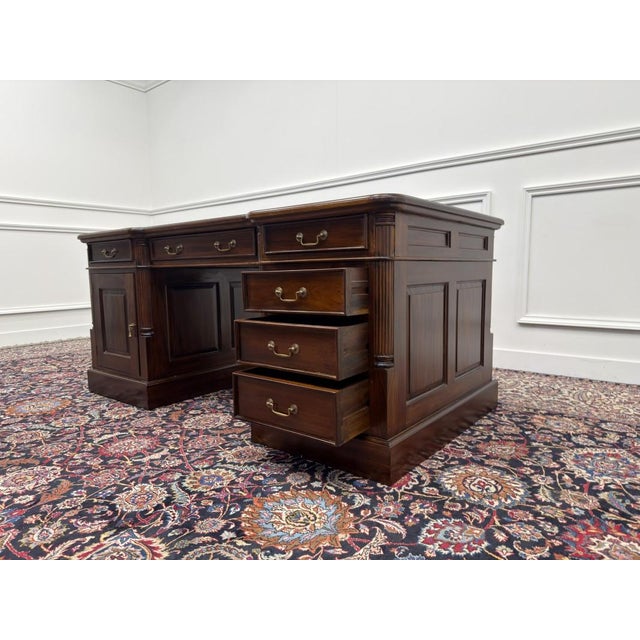Large English Partner Desk For Sale - Image 15 of 18