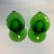 1950s Americana Folk Art Hand Blown Jack in the Pulpit Green Glass Candle Holders - A Pair. For Sale - Image 6 of 9