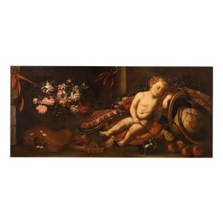 Circle of Antonio Tibaldi, Vanitas Still Life, 1700, Oil on Canvas For Sale