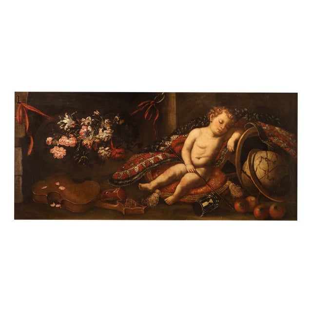 Circle of Antonio Tibaldi, Vanitas Still Life, 1700, Oil on Canvas For Sale
