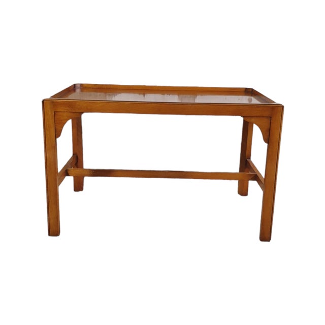 Scandinavian rectangular coffee table made of solid wood. On the bottom of the tabletop, there is a mark and the serial...