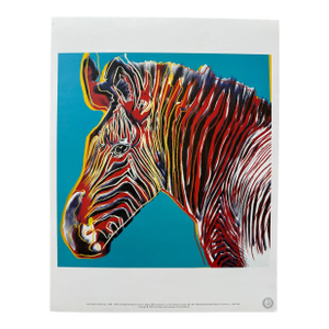 1989 Andy Warhol Estate "Grevy's Zebra -1983” Endangered Species Pop Art Vintage Lithograph Print