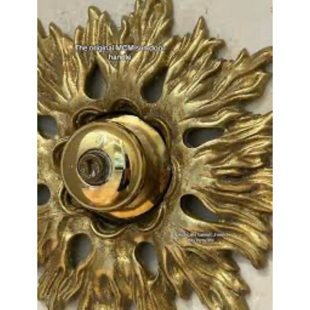 Solid Brass Original 1960s Escutcheon Door Knob Backplates, 2 Available For Sale - Image 12 of 12