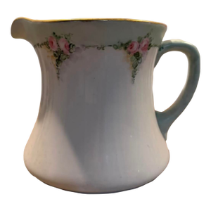 Late 19th Century Limoges Porcelain Water Pitcher With Floral Motif