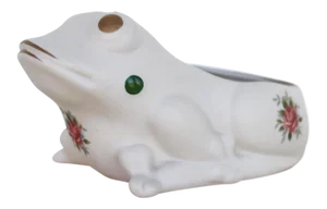 1970s Vintage Porcelain Hobnail Frog Planter in the Style of Jean Roger