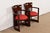 Cassina Frank Lloyd Wright for Cassina Arts & Crafts Dark Cherry Wood Barrel Chairs, Pair For Sale - Image 4 of 12