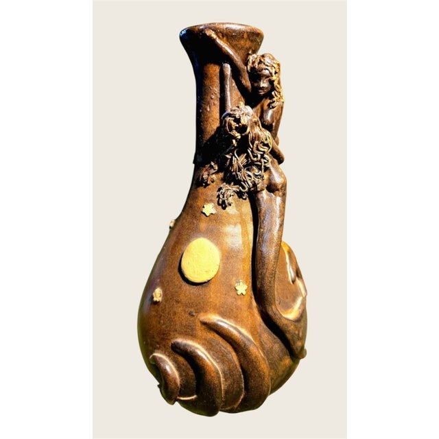 Antique Terra Cotta Vase With Two Mermaids and Moon & Stars For Sale In Philadelphia - Image 6 of 11