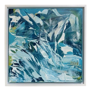 “Between Silence and Surge” Original Acrylic Framed Contemporary Abstract Expressionist Painting by Linda McDonough For Sale