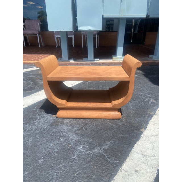 Vintage Mid-Century Modern Wooden Dressing Table or Vanity With Stool For Sale In Miami - Image 6 of 9