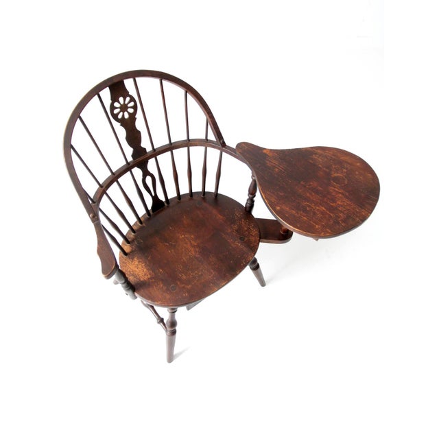 Antique Windsor Writing Armchair With Desk and Drawers For Sale - Image 11 of 18